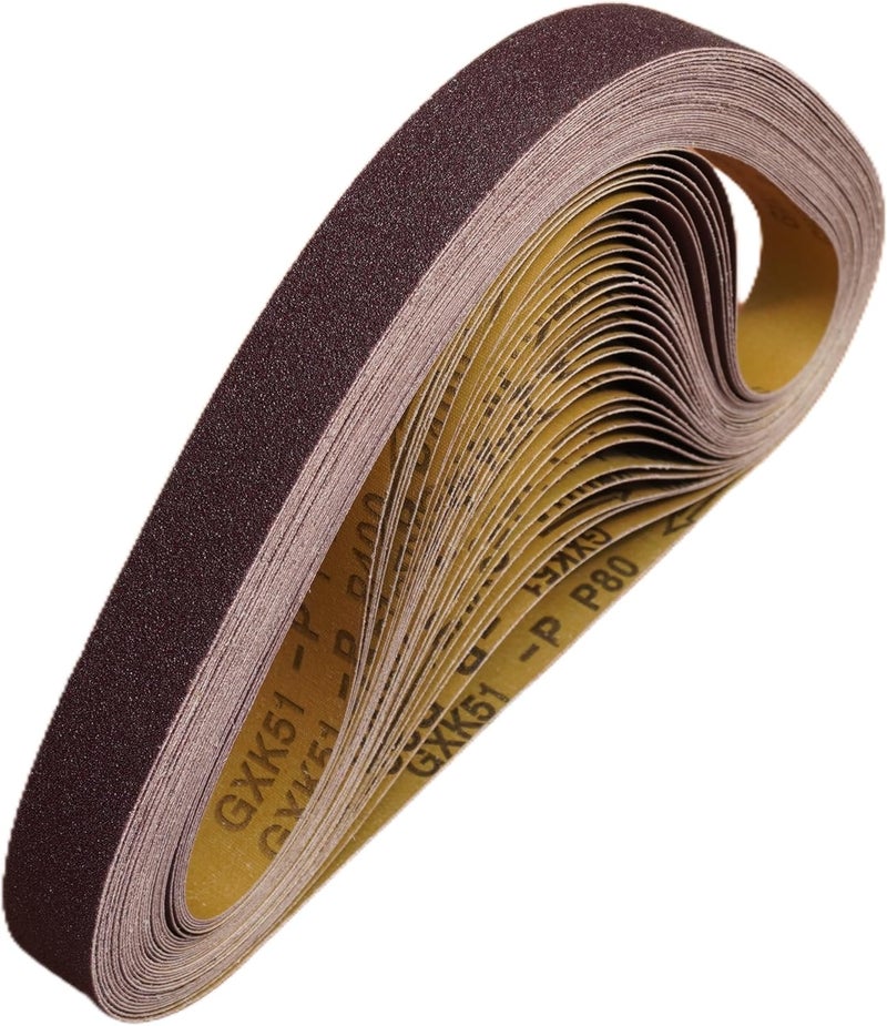 KTHUA Sanding Belts 1×30 in: 30 Pack 80–400 Grit — Precision Butt Joint & Open-Coat — Long Life | Clean Edges — for Knife Sharpening & Bevel Refining — Fits 1 x 30 Benchtop Belt Sanders - Image 1